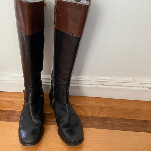 Michael Kors Black/Brown Knee-High Boots - Picture 4 of 6